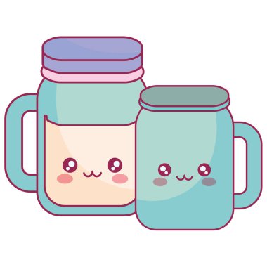 şirin içecek kavanoz kawaii karakter