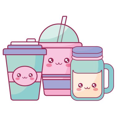 plastik kap kap ve kavanoz kawaii karakterler