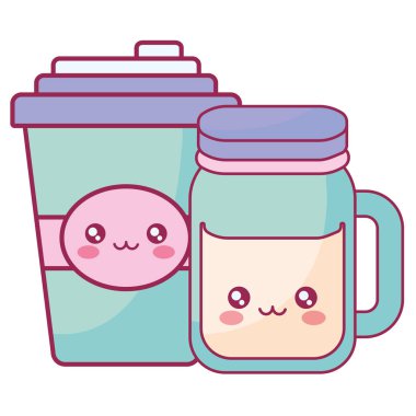 plastik kap kap ve kavanoz kawaii karakterler