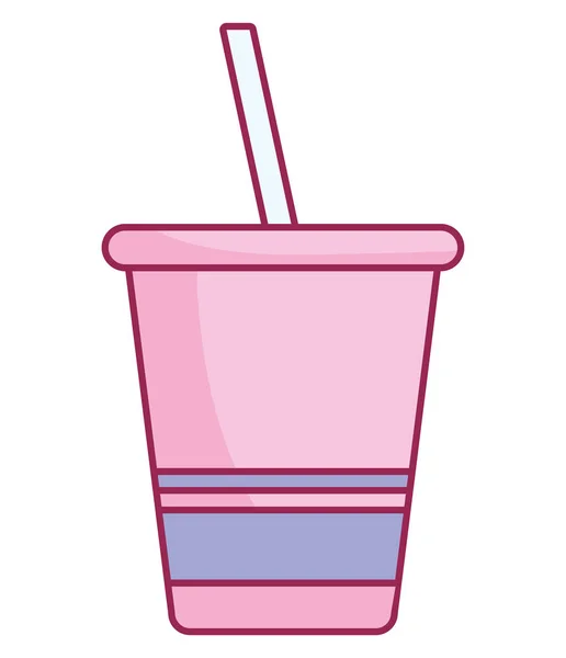 Plastic cup with straw — Stock Vector