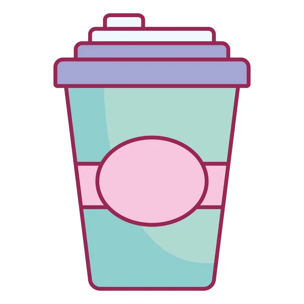 Icona contenitore tazza di plastica — Vettoriale Stock