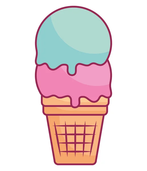 Delicious ice cream isolated icon — Stock Vector