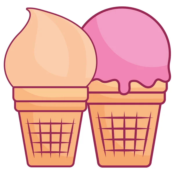 Delicious ice cream isolated icon — Stock Vector