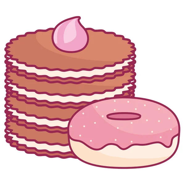 Donas dulces icono aislado — Vector de stock