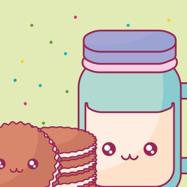 şirin içecek kavanoz çerezleri kawaii karakterlerle