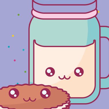 şirin içecek kavanoz çerezleri kawaii karakterlerle
