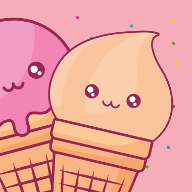 şirin dondurmalar kawaii karakterler