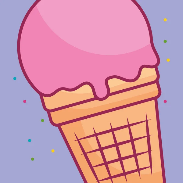 Delicioso helado aislado icono — Vector de stock