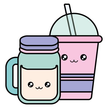 plastik kap kap ve kavanoz kawaii karakterler