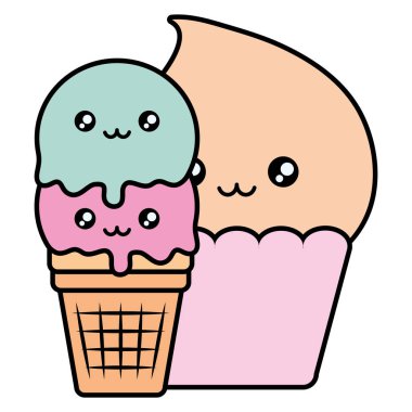 şirin dondurmalar kawaii karakterler