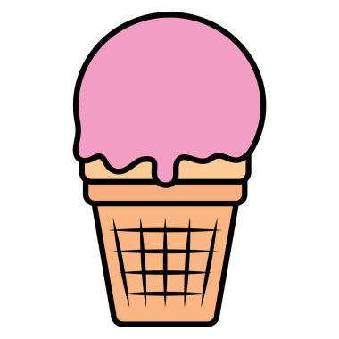 İzole edilmiş lezzetli dondurma ikonu