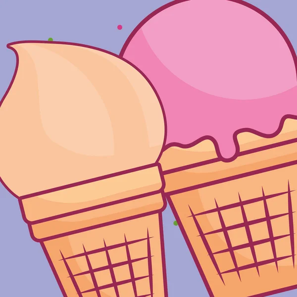 Ícone de sorvete delicioso isolado — Vetor de Stock