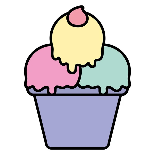 Delicioso helado en taza — Vector de stock