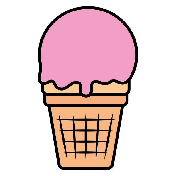 İzole edilmiş lezzetli dondurma ikonu — Stok Vektör