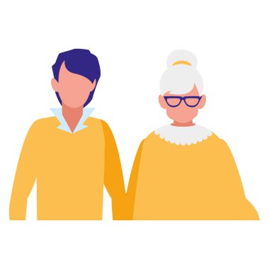 sevimli Büyükanne oğlu karakterlerle