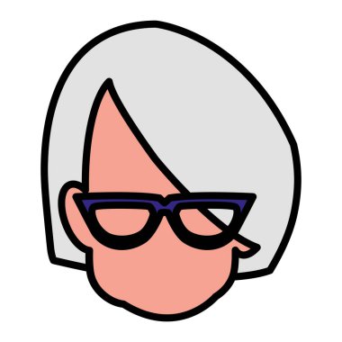 sevimli Büyükanne baş avatar karakter