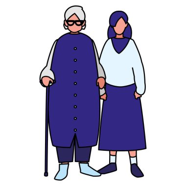 kızı ile sevimli Büyükanne