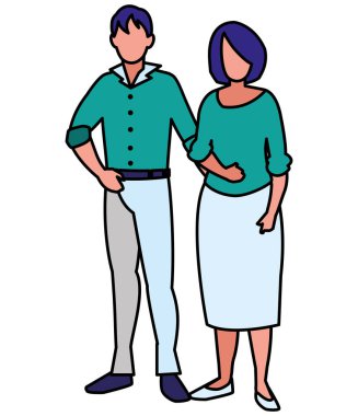 Genç çift avatarlar karakter