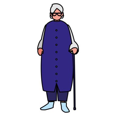 baston ile sevimli Büyükanne