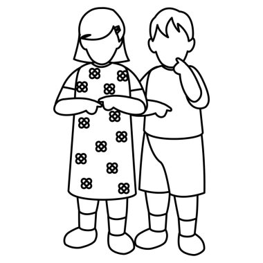 güzel küçük çift karakter çocuklar