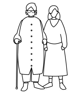 kızı ile sevimli Büyükanne