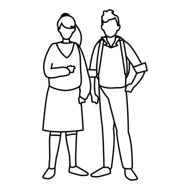 Genç çift avatarlar karakter