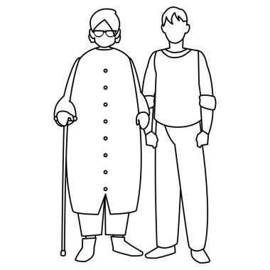 sevimli Büyükanne oğlu karakterlerle