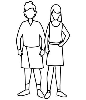 Genç çift avatarlar karakter