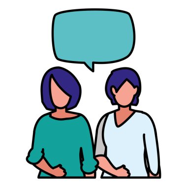 iki kız ile konuşma balonu