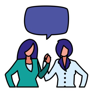 iki kız ile konuşma balonu