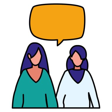 iki kız ile konuşma balonu