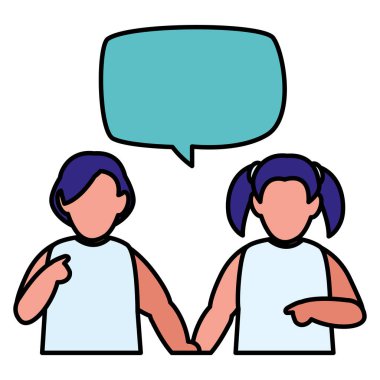 güzel küçük kız çiftle konuşma balonları