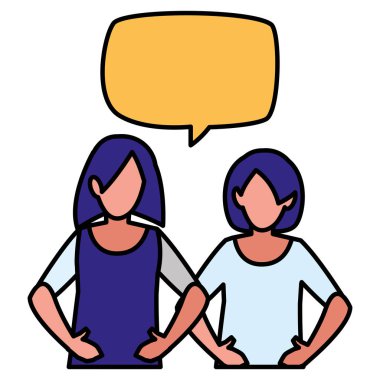 iki kız ile konuşma balonu