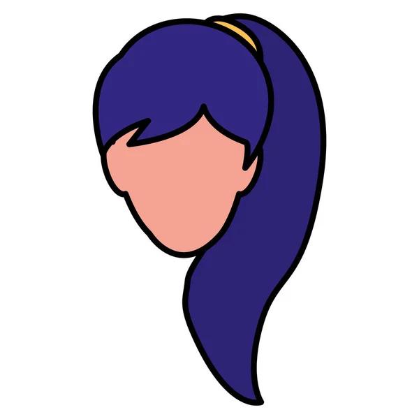 Mooie vrouw hoofd avatar karakter — Stockvector