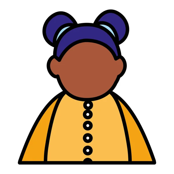 Bela pequena personagem menina negra — Vetor de Stock