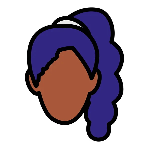 Schöne Frau schwarzer Kopf Charakter — Stockvektor
