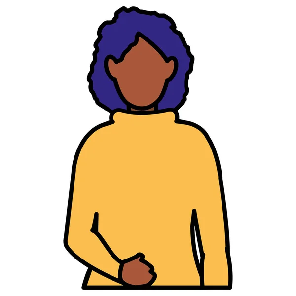 美しい、若い黒人女性キャラクター — ストックベクタ