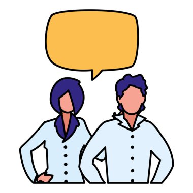 konuşma balonu karakterlerle genç çift