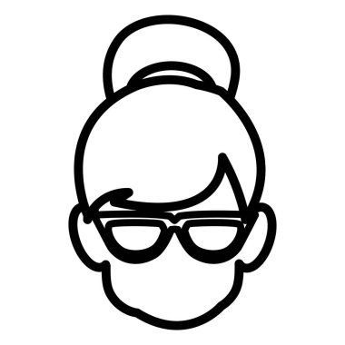 sevimli Büyükanne baş avatar karakter