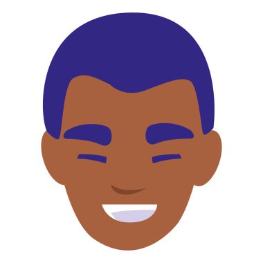 Genç adam siyah kafa avatar karakter