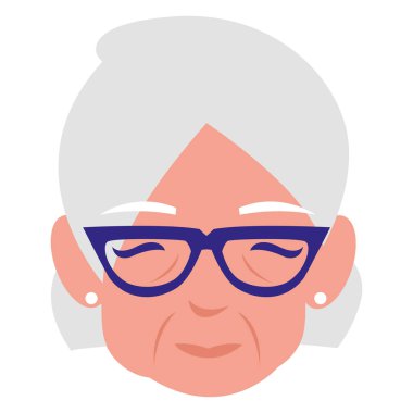 sevimli Büyükanne baş avatar karakter