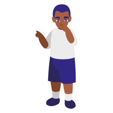 sevimli küçük siyah erkek karakter