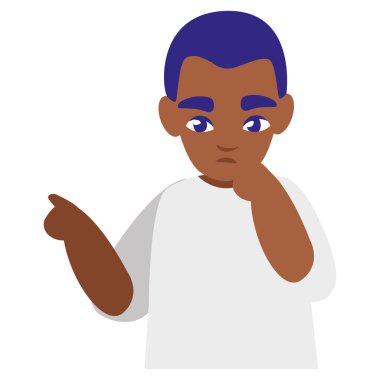 sevimli küçük siyah erkek karakter