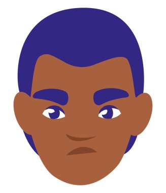 Genç adam siyah kafa avatar karakter