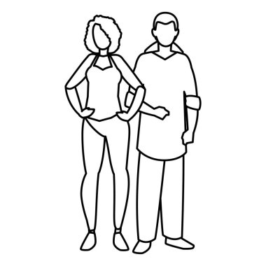 Genç çift avatarlar karakter