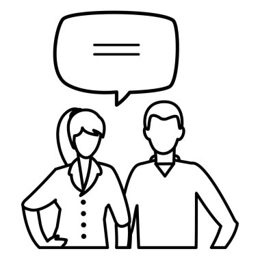 konuşma balonu karakterlerle genç çift