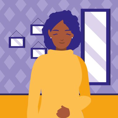 güzel ve genç siyah kadın karakter