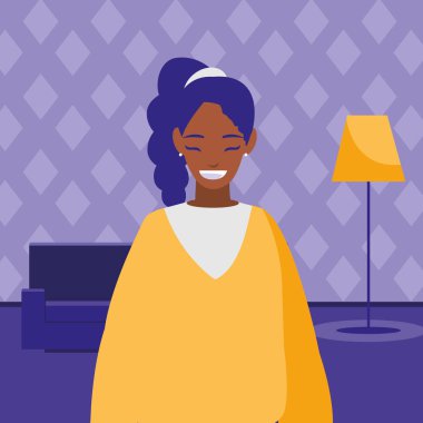 güzel ve genç siyah kadın karakter