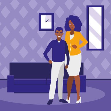 Genç bir çift siyah avatarlar karakter