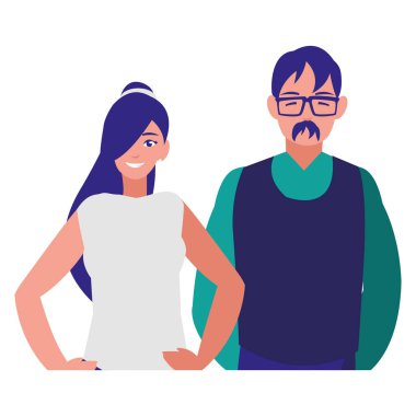 Genç çift avatarlar karakter